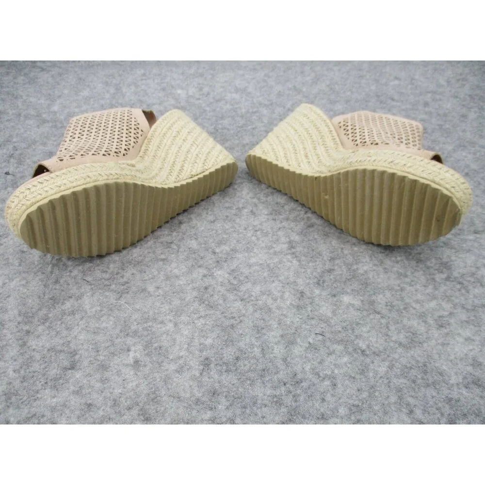Altar'd State Wedge Shoes Size 10 Tan Casual Summer Spring Slip On Woven